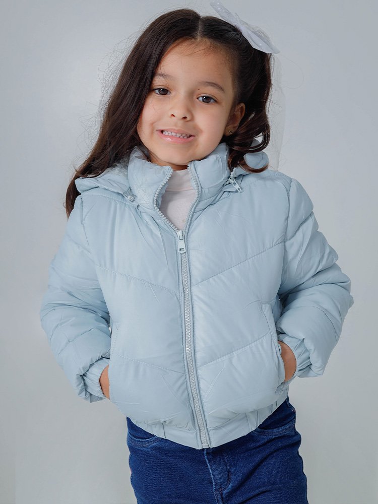 Jaqueta Infantil Feminina Nylon Cropped Forrada Imagem 3