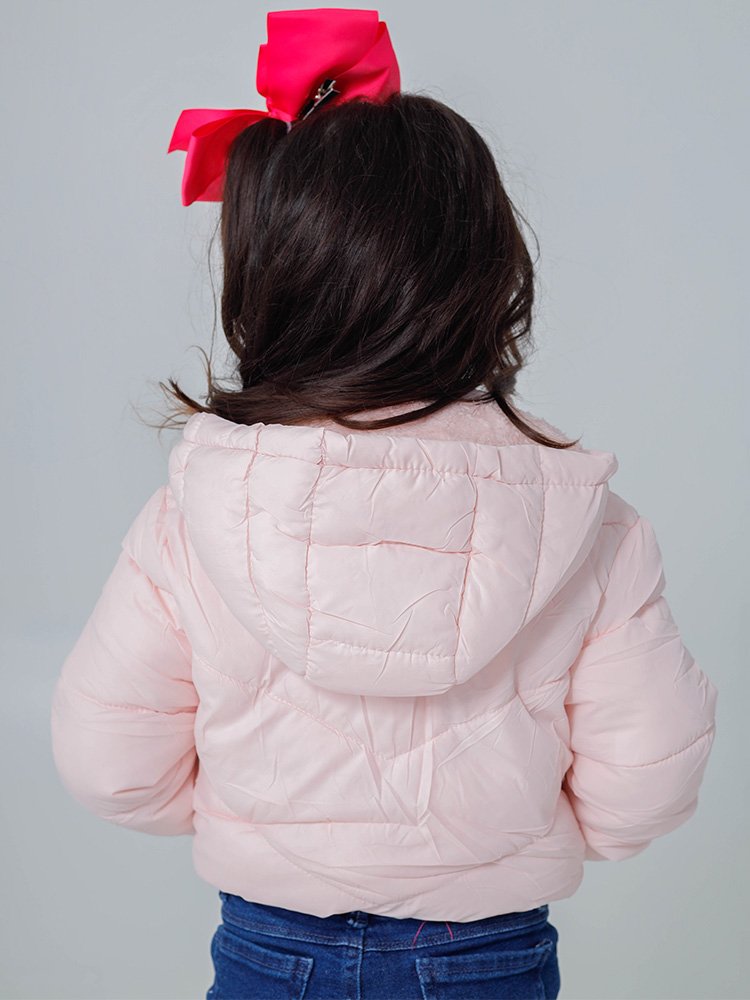 Jaqueta Infantil Feminina Nylon Cropped Forrada Imagem 2