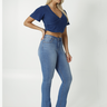 blusa cropped jeans manga