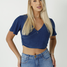 blusa feminina cropped jeans