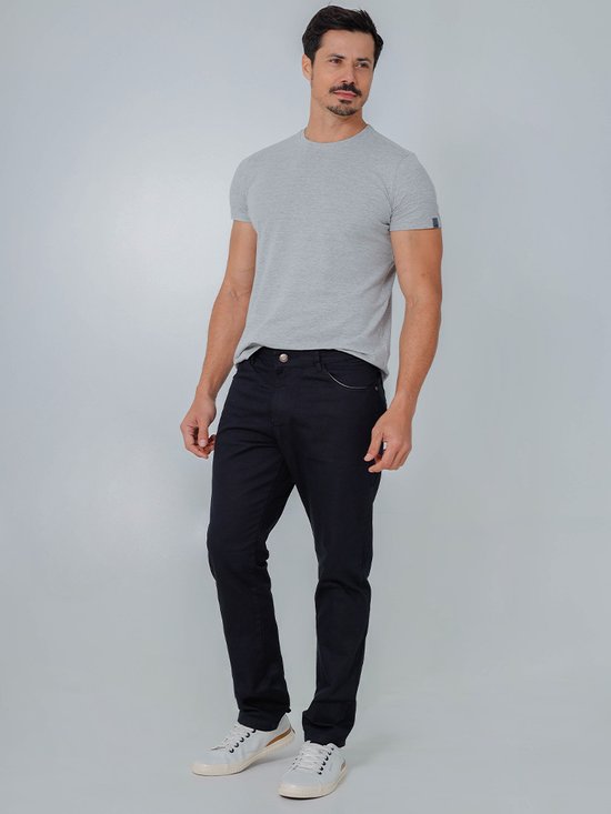 Calça Masculina Sarja Social Slim Tex Denim (Preto)