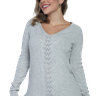 blusa feminina de fio cinza