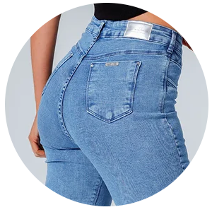 calca jeans cintura alta feminina