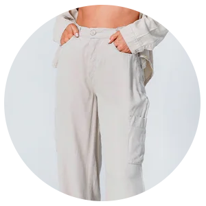 calca wide leg feminina areia