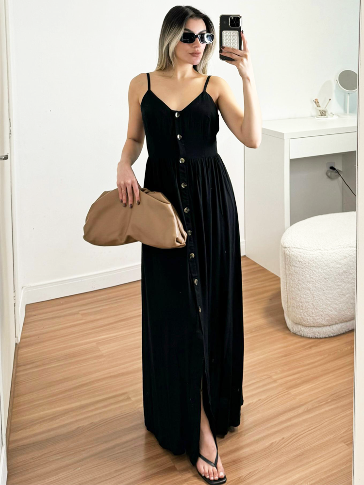 Vestido Preto Basico Alcinha Vestido Feminino Vestido Soltinho De