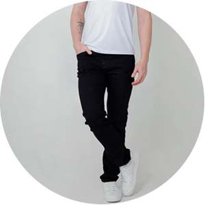 calca jeans masculina corte reto