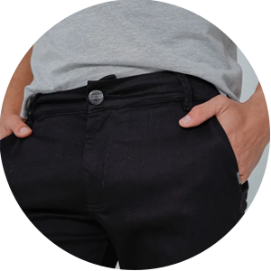 calca sarja masculina preta