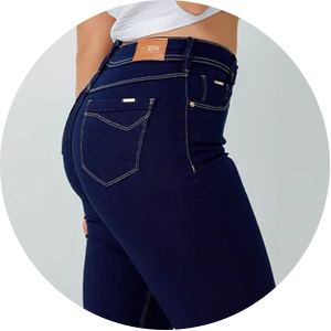 calca jeans feminina azul escura