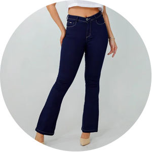 calca jeans feminina boca de sino