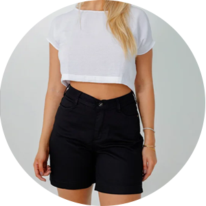 shorts feminino sarja soltinho