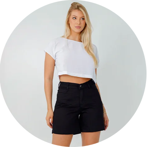 shorts sarja feminino social