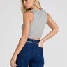 06 calca feminina jeans wide leg com cinto azul 40
