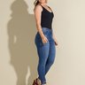 05 calca feminina jeans cigarrete niina safira strass azul 40