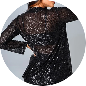 kimono de paete preto para festas
