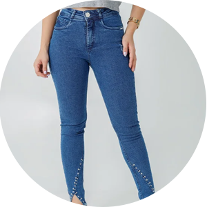 calca feminina jeans cigarrete classica