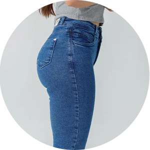 calca jeans feminina modelagem ajustada cintura alta