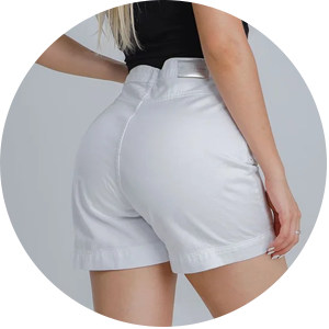shorts feminina jeans branco versatil