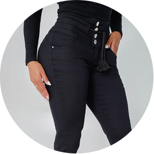 calca de sarja feminina cigarrete modeladora