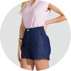shorts feminino jeans comprimento meia coxa