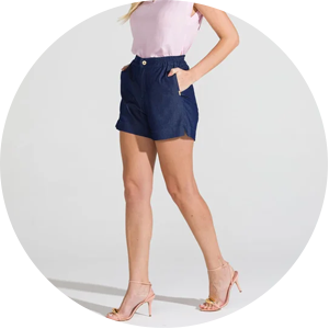 shorts jeans feminino modelagem slouchy