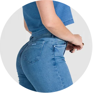 calca jeans feminina modeladora empina bumbum
