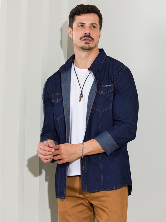 Blusa Jeans Jaqueta Jeans Masculina No BrÃ¡s Camisa Masculina