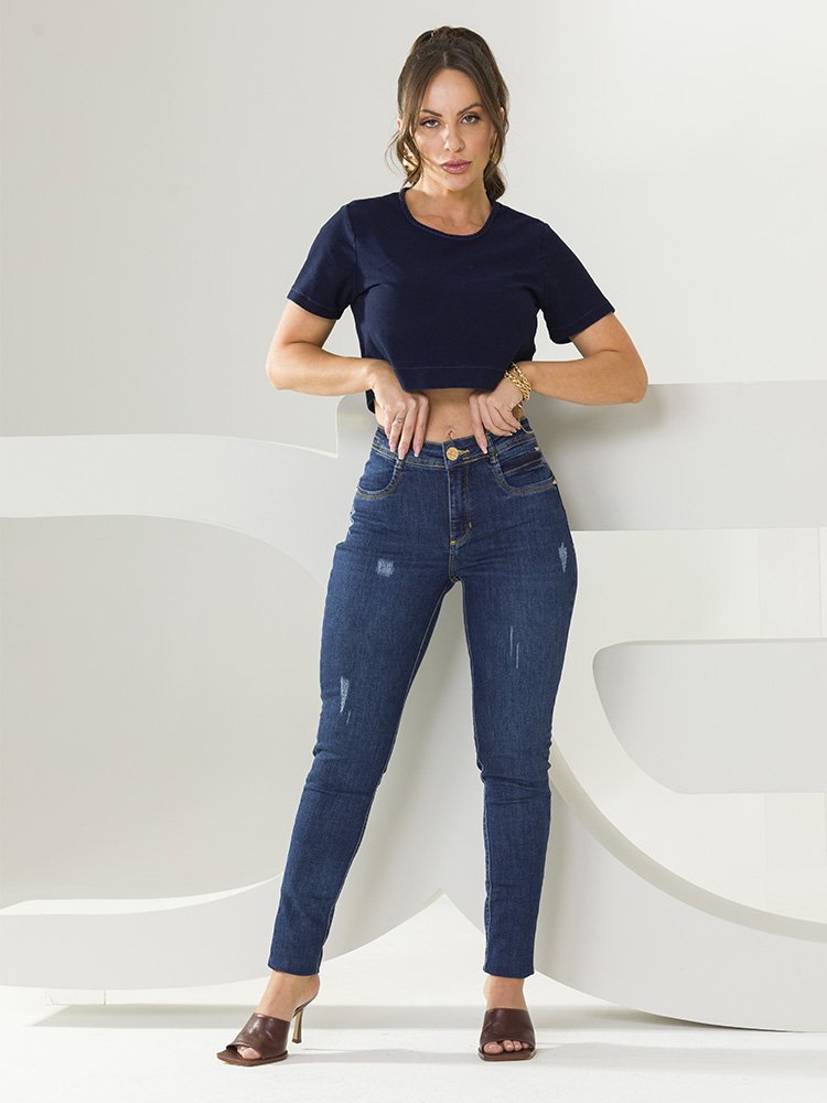 Imagem 1 - Cal&ccedil;a Feminina Jeans Skinny Pu&iacute;dos