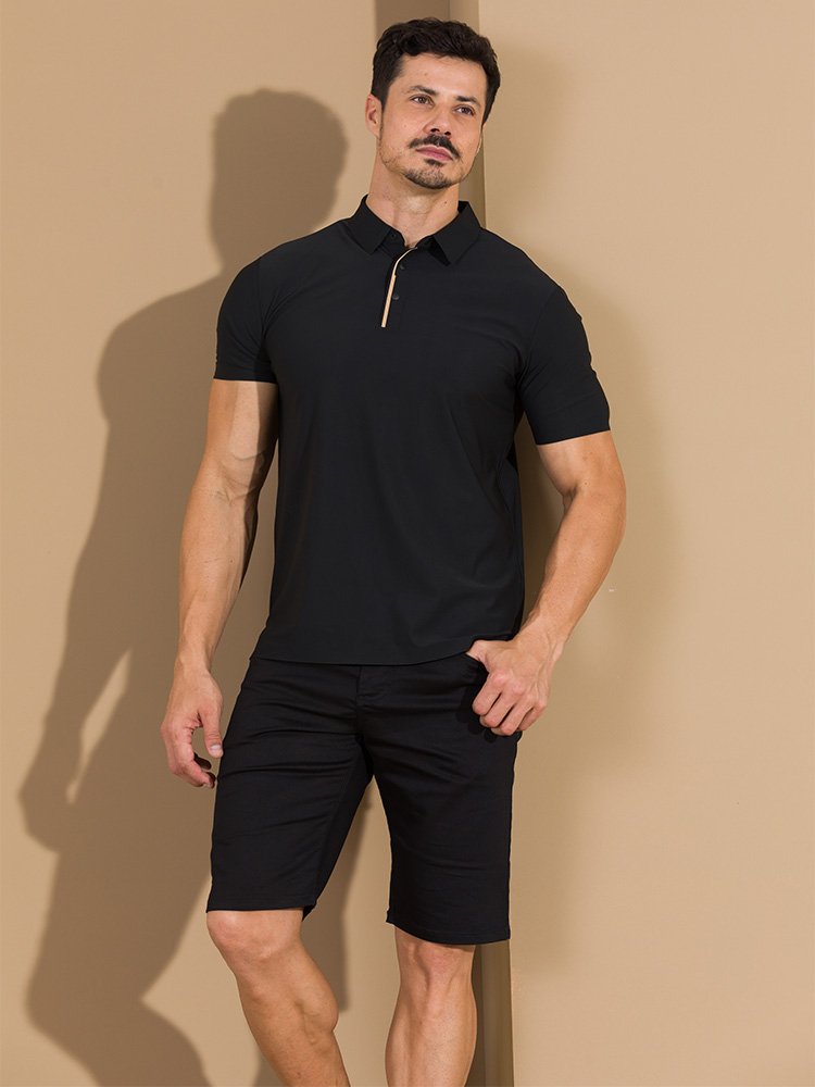 Bermuda Masculina Sarja Slim Black Confort Imagem 2