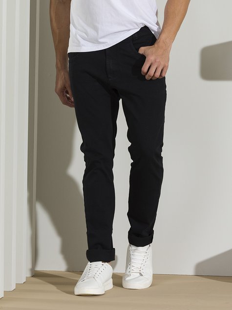 Calça Masculina Jeans Slim Confort Bi-elastic (Preto)