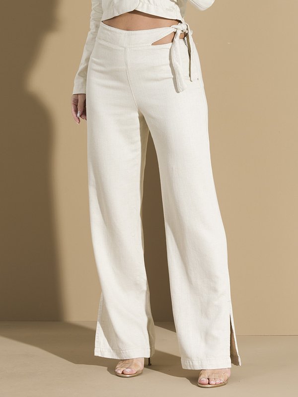 Linho CalÃ§a Social Flare Feminina Linho Tipos De CalÇas Sociais