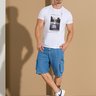 02 bermuda masculina jeans street cargo clara azul 40