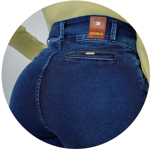 calca jeans cigarrete feminina azul