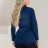 03 parka feminina jeans com cinto forro peluciado azul gg