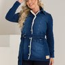 06 parka feminina jeans com cinto forro peluciado azul gg