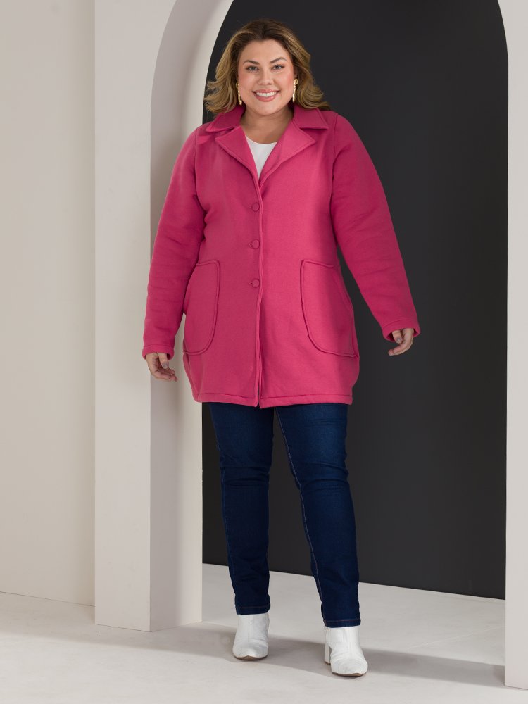 Casaco de Moletom Feminino Plus Size Over Imagem 2