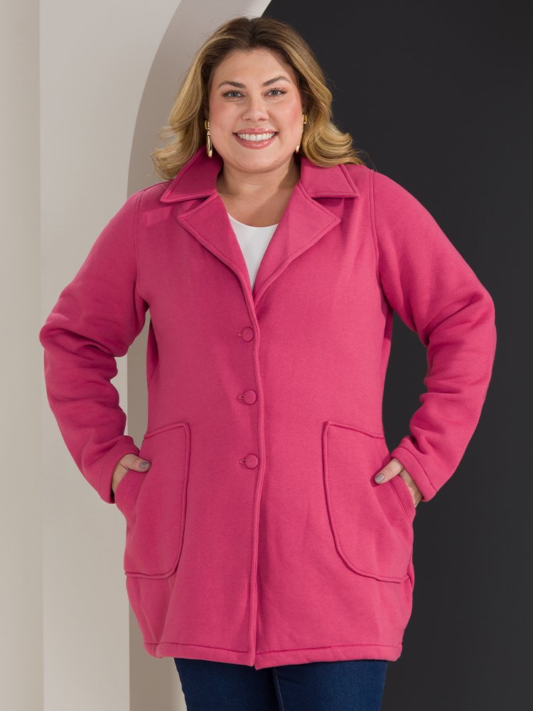 Casaco de Moletom Feminino Plus Size Over Imagem 1