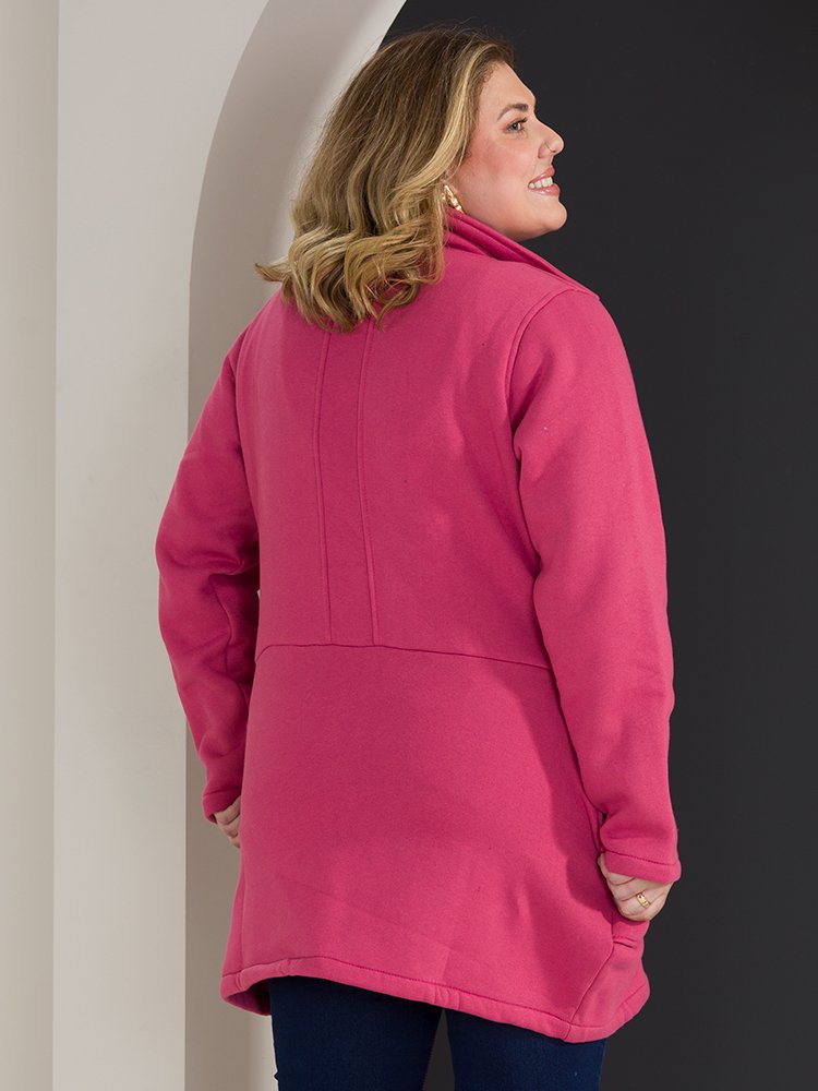 Casaco de Moletom Feminino Plus Size Over Imagem 3