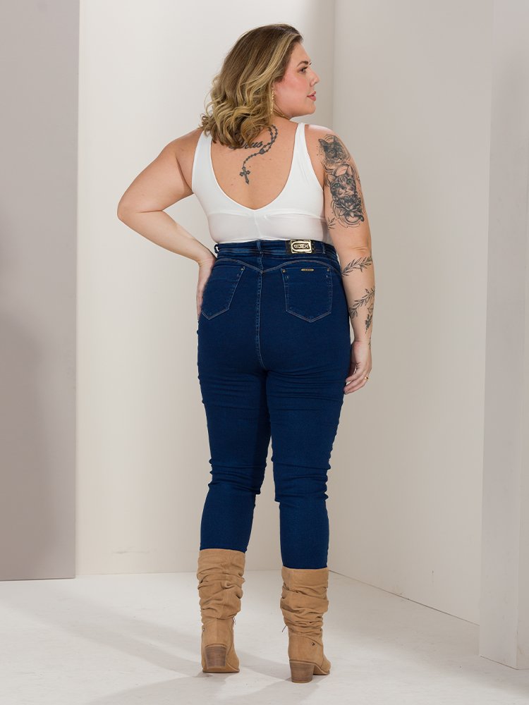 Cal&ccedil;a Feminina Skinny Jeans Plus Size Imagem 3