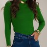 10 blusa feminina de fio gola alta cachecol verde m