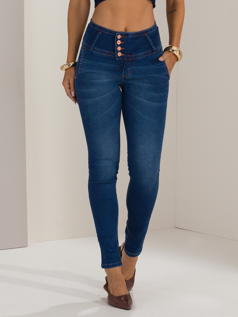 Modeladora CalÇa Jeans Cintura Alta Barra Dobrada CALÇA JEANS