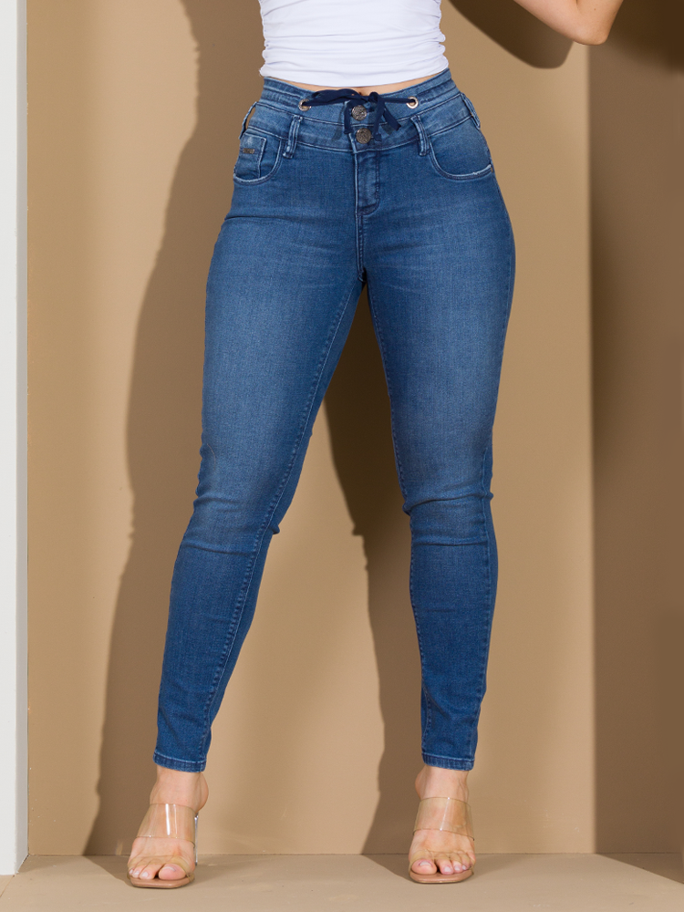 Calça Feminina Jeans Cigarrete Niina Cós Duplo