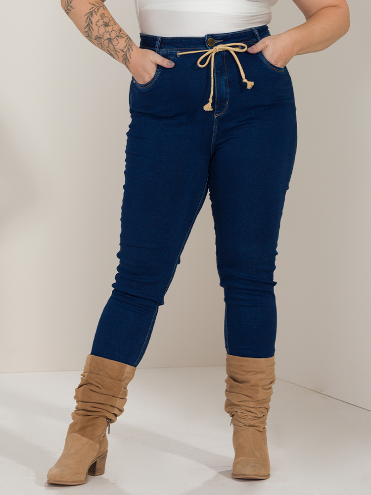 Cal&ccedil;a Feminina Skinny Jeans Plus Size Imagem 4