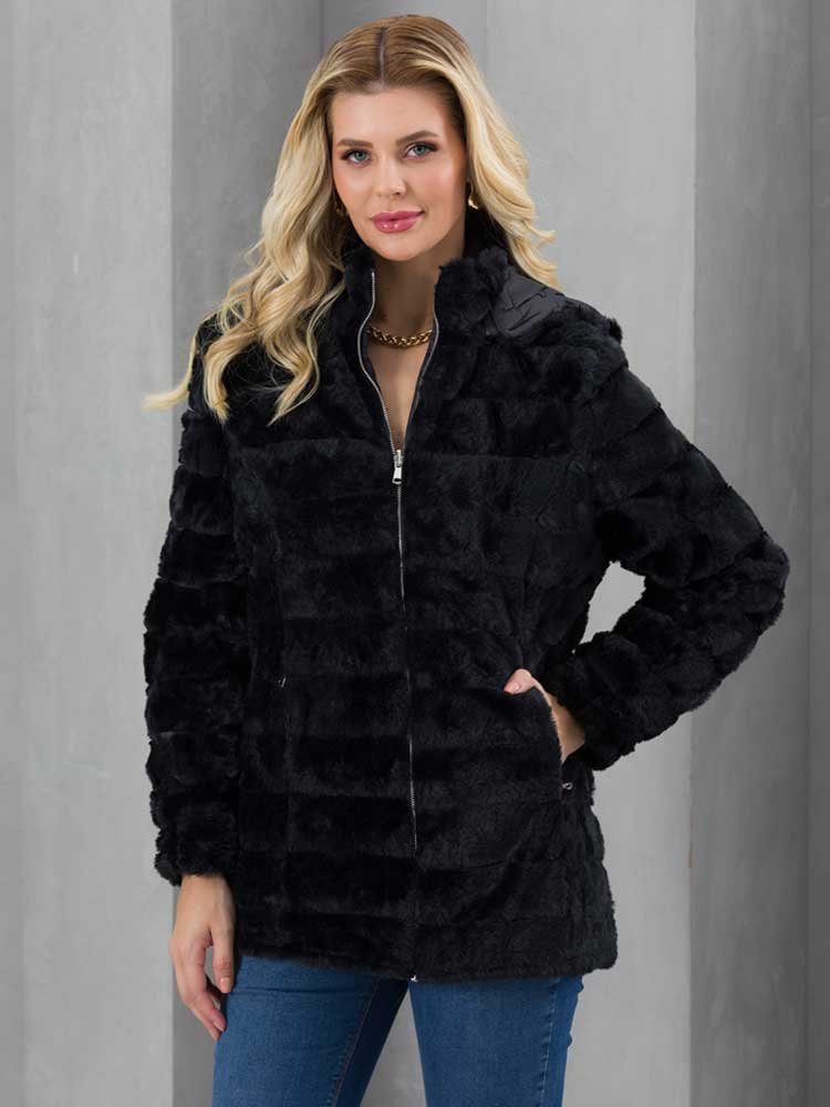 Casaco Feminino Blusa De Frio Feminina Com Pelo Por Dentro Frio