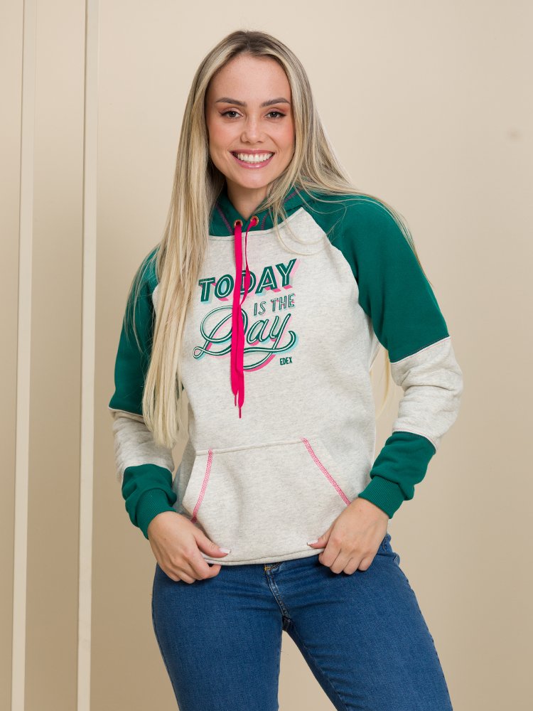Blusa de Moletom Feminina Today is The Day (Verde)