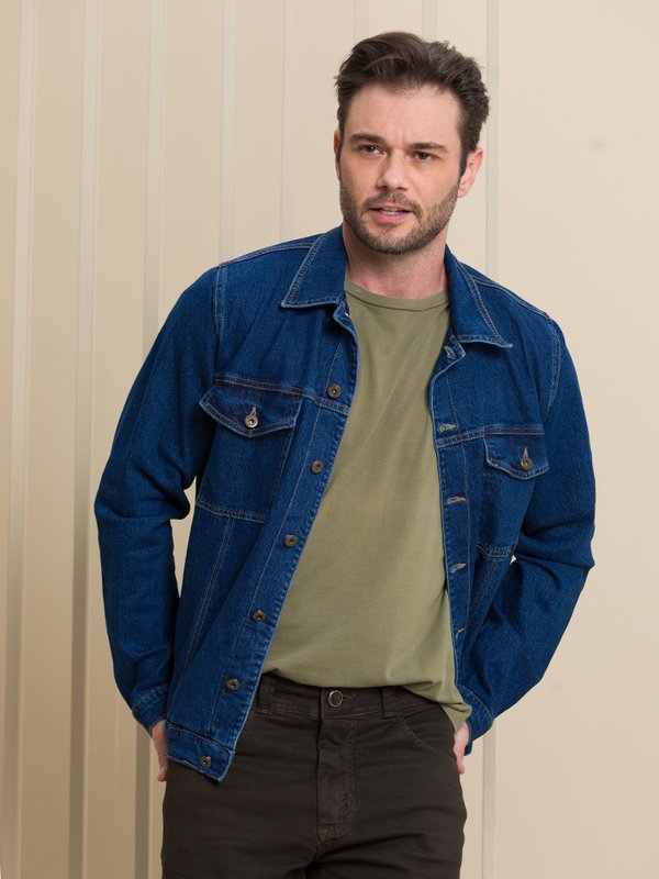 Jaqueta Masculina Jeans Tradicional Jaqueta Masculina Jeans Tradicional