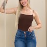 04 calca feminina jeans cropped efeito lipo azul 36