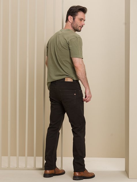 02 calca masculina jeans slim color confort cru 46