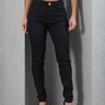 02 calca feminina sarja cigarrete skinny cintura alta nao desbota preto 38