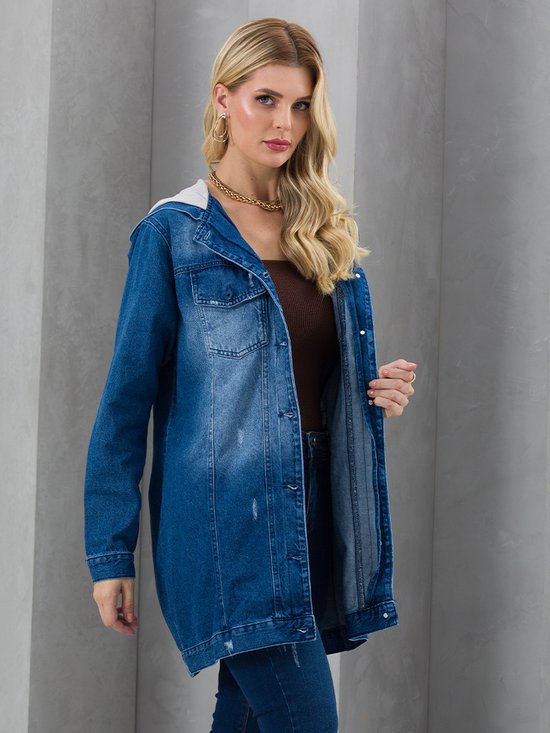 Jaqueta Jeans Oversized Plus Size Jaqueta Jeans Feminina Max Longa