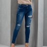 02 calca feminina jeans skinny destroyed azul 42